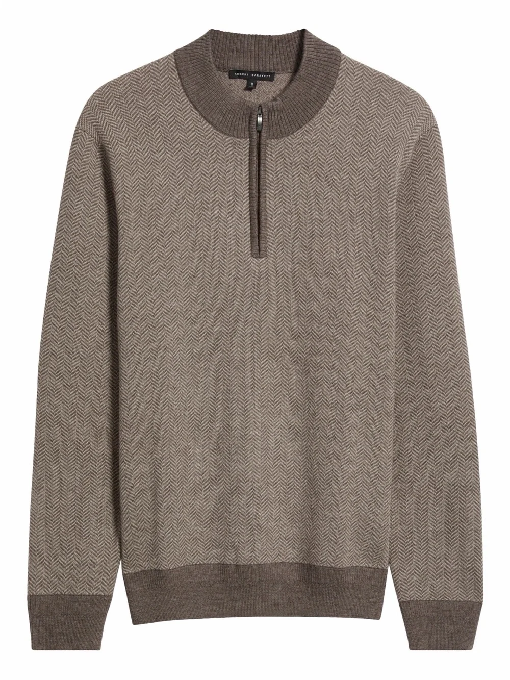 Robert Barakett Grant Merino Wool Quarter Zip Sweater Oatmeal Men’s M NWOT